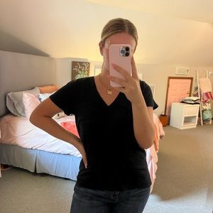 Black V-neck T-shirt